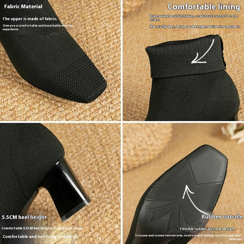 Bottines chaussettes à talon carré Noruela — vue 10