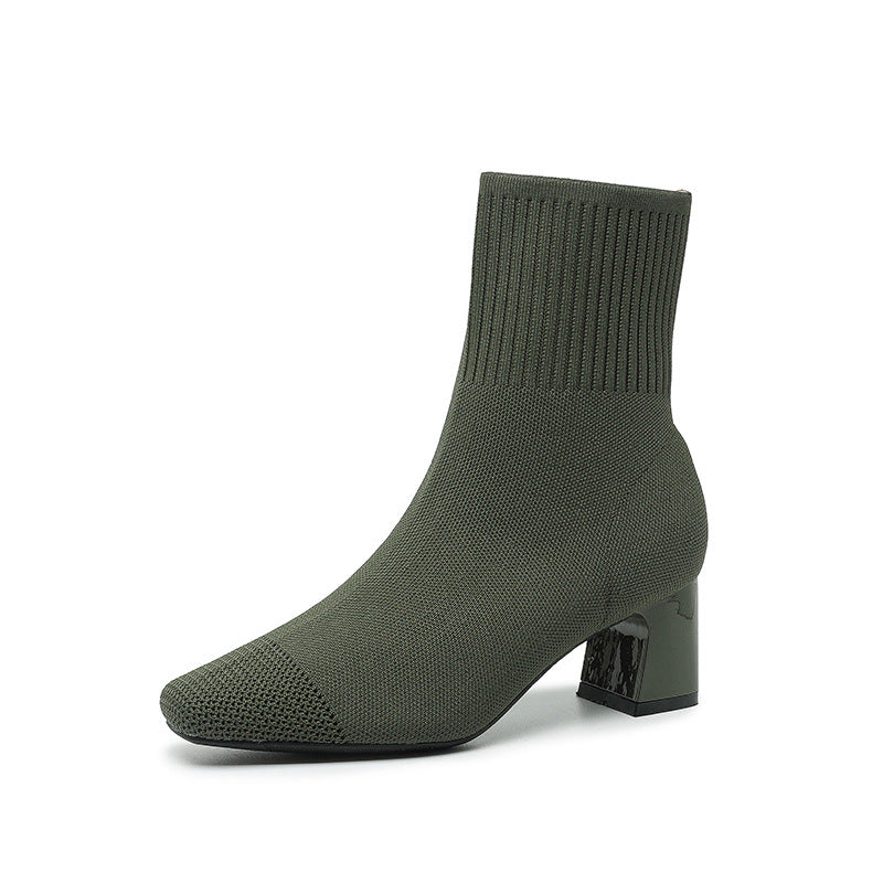Bottines chaussettes à talon carré Noruela — vue 9
