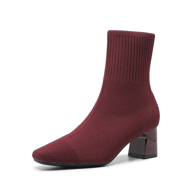 Bottines chaussettes à talon carré Noruela — vue 4
