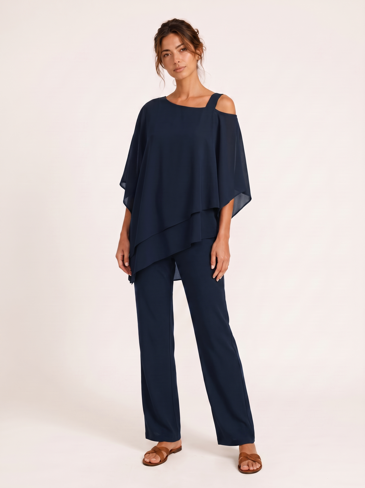 Ensemble fluide manches chauve-souris Noruela — Navy Blue