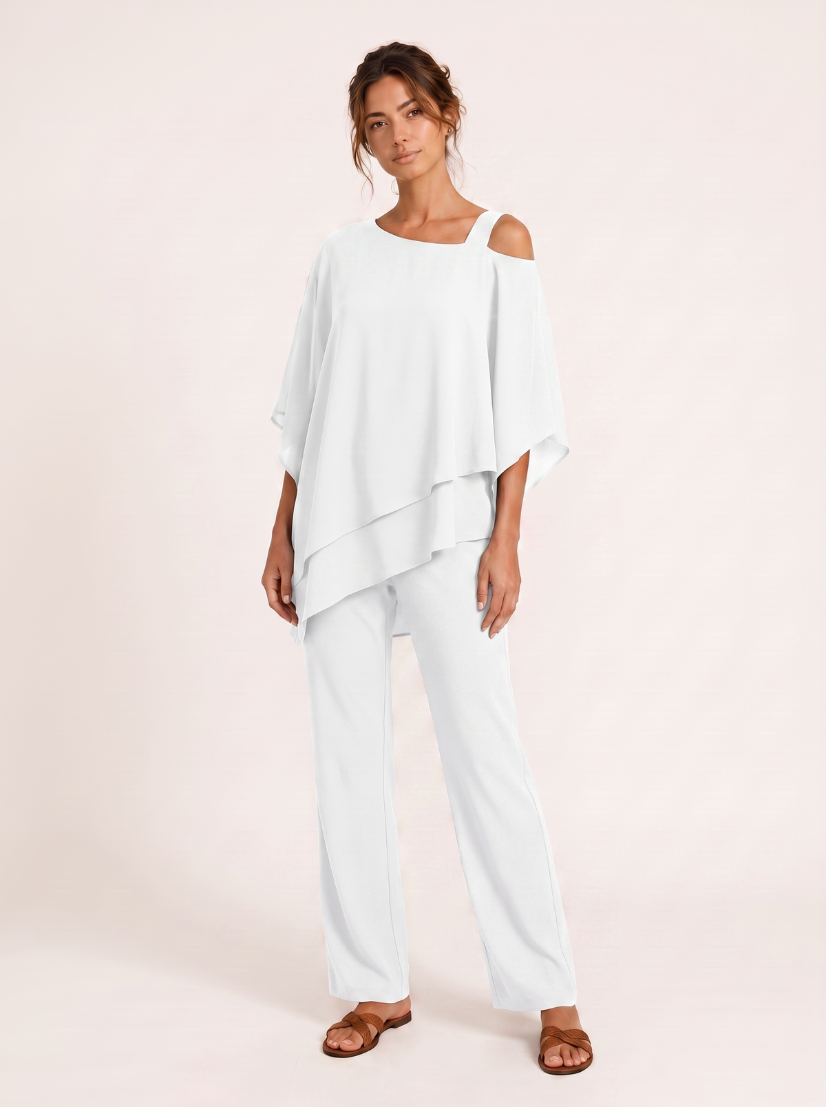 Ensemble fluide manches chauve-souris Noruela — White
