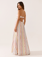 Robe maxi dos nu rayée Noruela — coloris Rayé 01