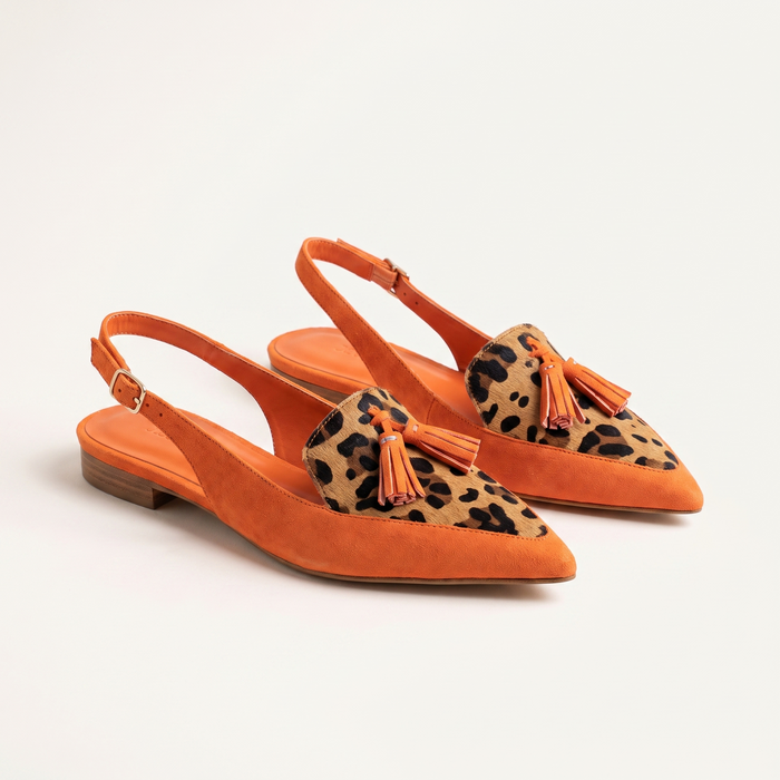 Slingbacks colorées à petit talon