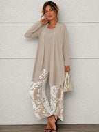 Ensemble botanique trois pièces beige avatar Noruela
