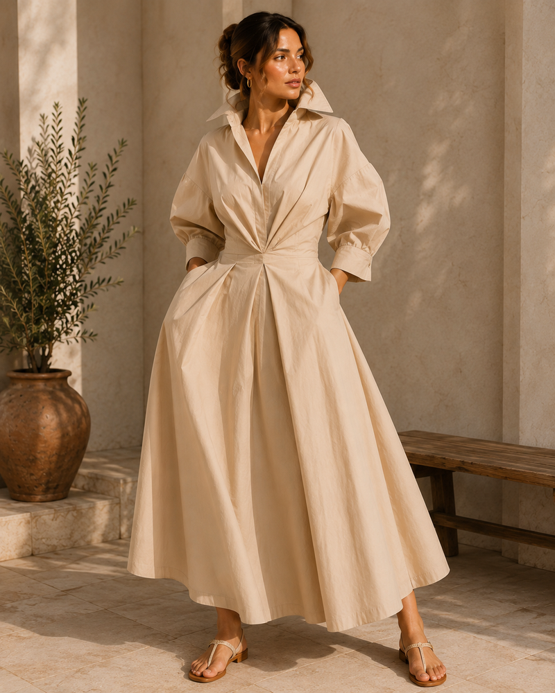 Robe fluide beige Noruela