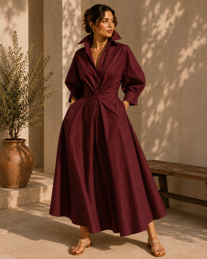 Robe fluide à taille élastiquée