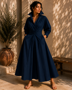 Robe fluide bleu marine Noruela