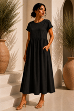 Robe longue épurée - Black