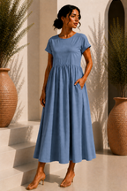 Robe longue épurée - Dark Blue