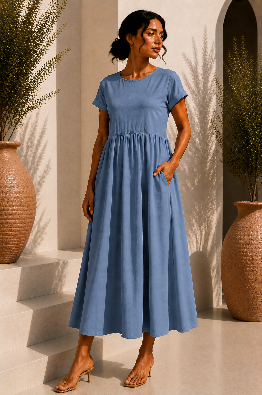 Robe longue épurée - Dark Blue