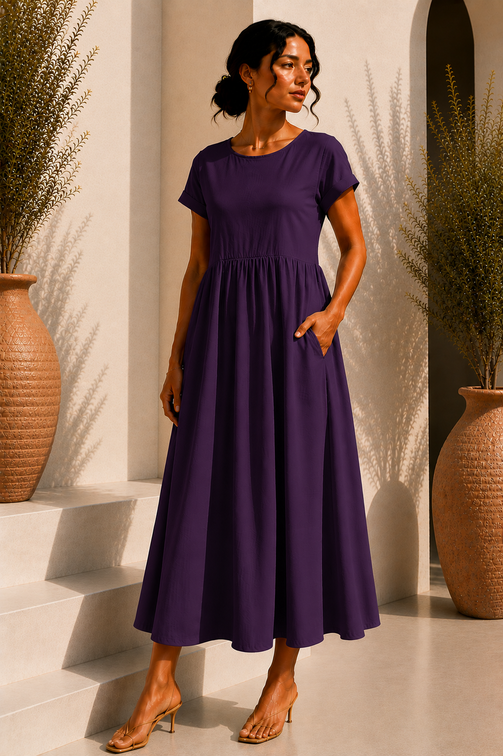 Robe longue épurée - Dark Purple