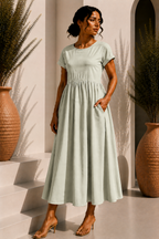 Robe longue épurée - Light Green