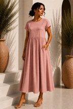 Robe longue épurée - Pink