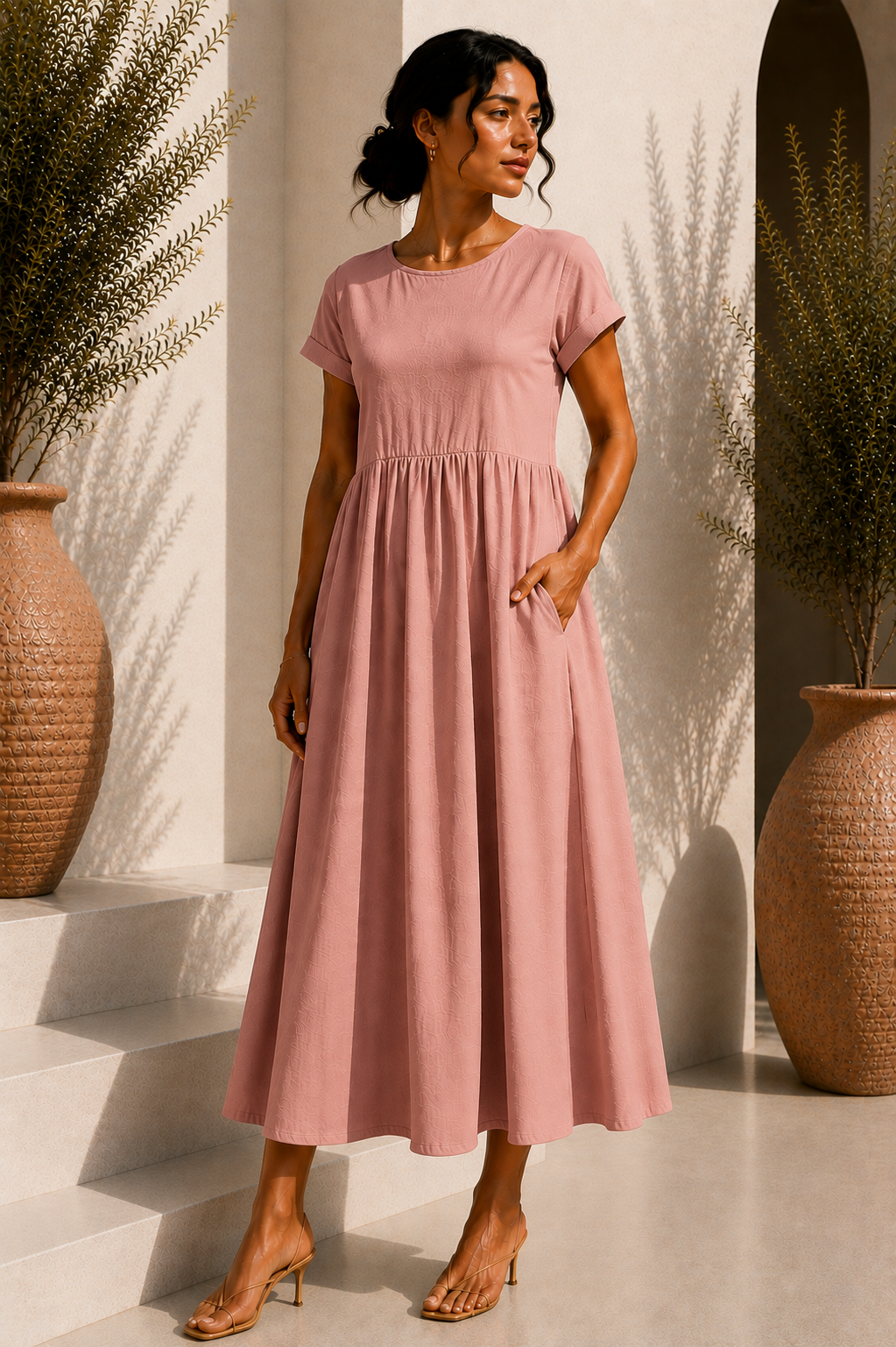 Robe longue épurée - Pink