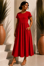 Robe longue épurée - Red
