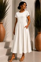Robe longue épurée - White